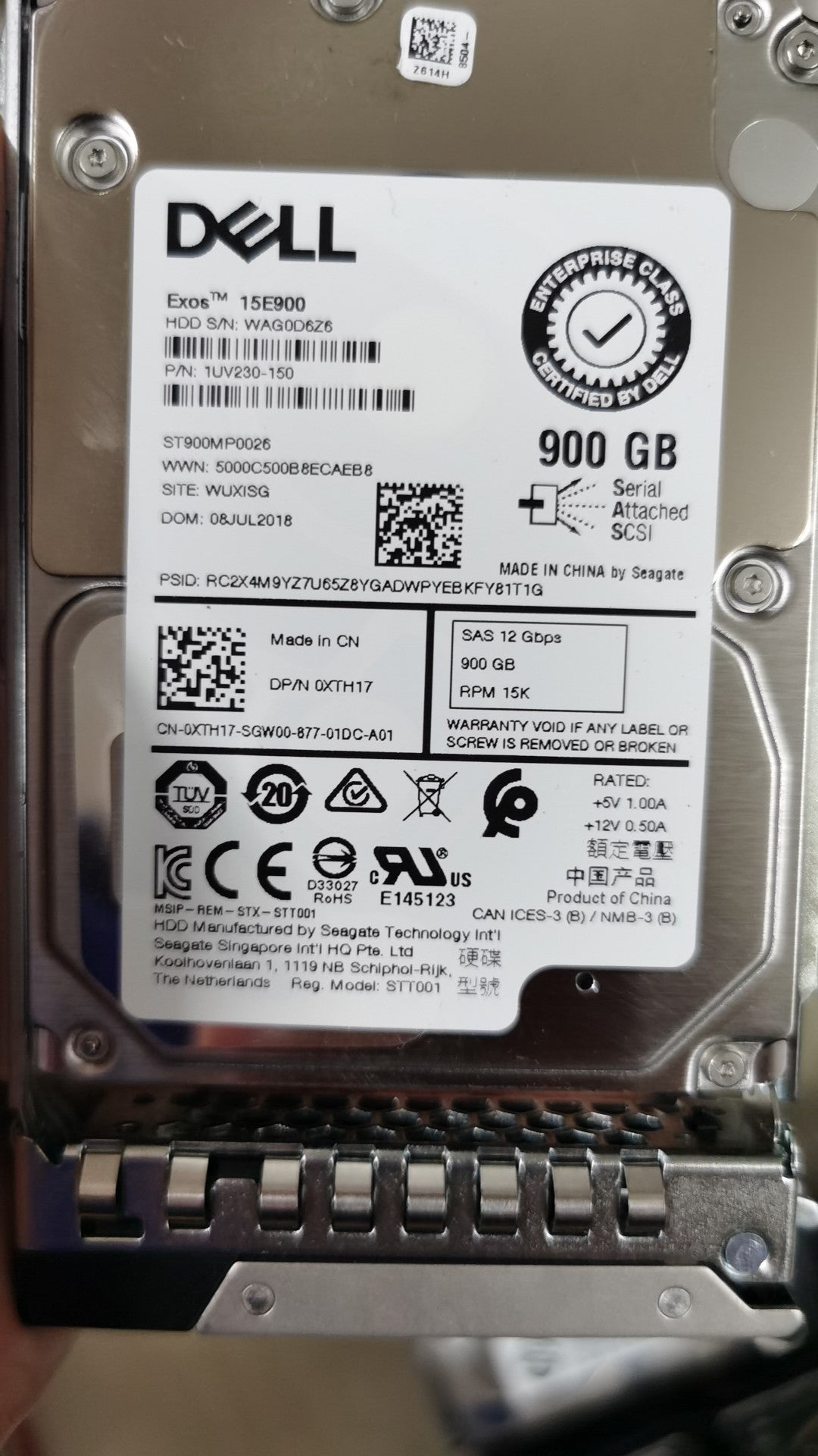 Dell/Dell 900G 2.5 inch 15K SAS 12G ST900MP0026 0XTH17 hard drive