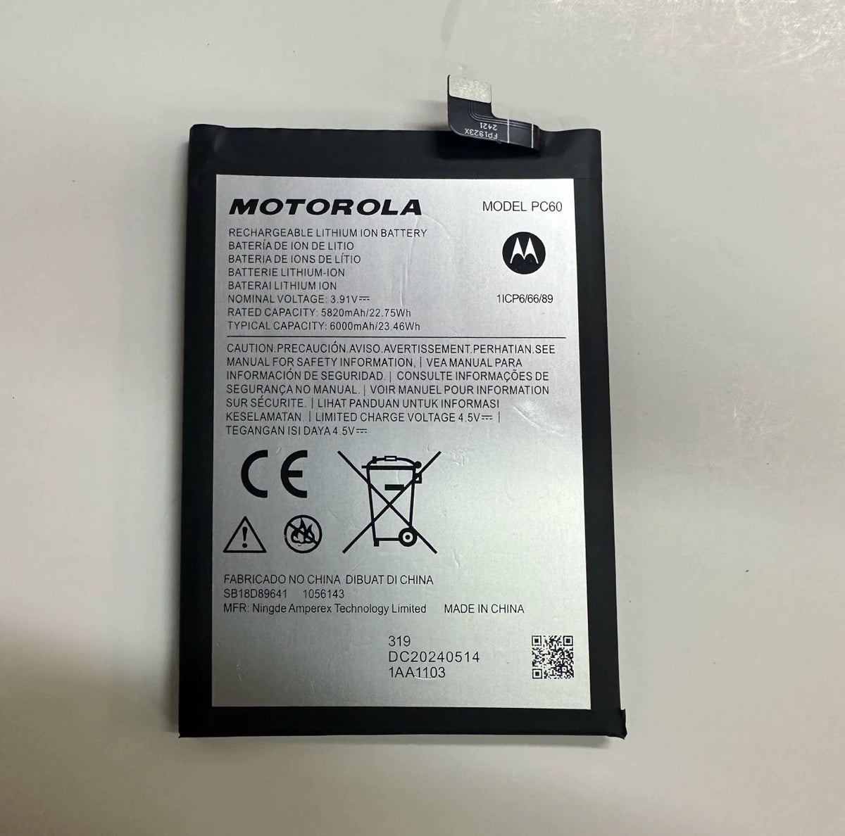 Motorola G54 5G/G24 battery PC60 electric board G54power XT2343 new large capacity battery Motorola phone repair parts