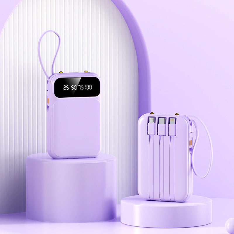 Power bank super fast charging mini with its own cable 20000mAh mobile power supply