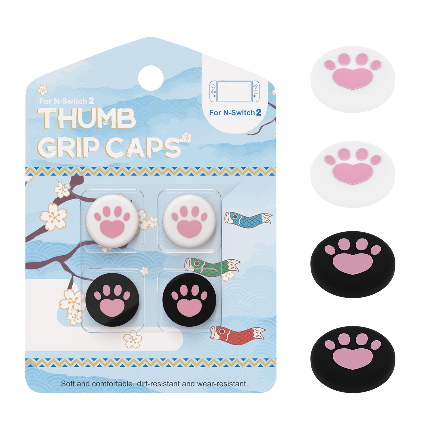 Suitable for Nintendo Switch 2 Rocker Cap Suitable for Nintendo Switch2 Silicone Cap Cat Paw Button Cap