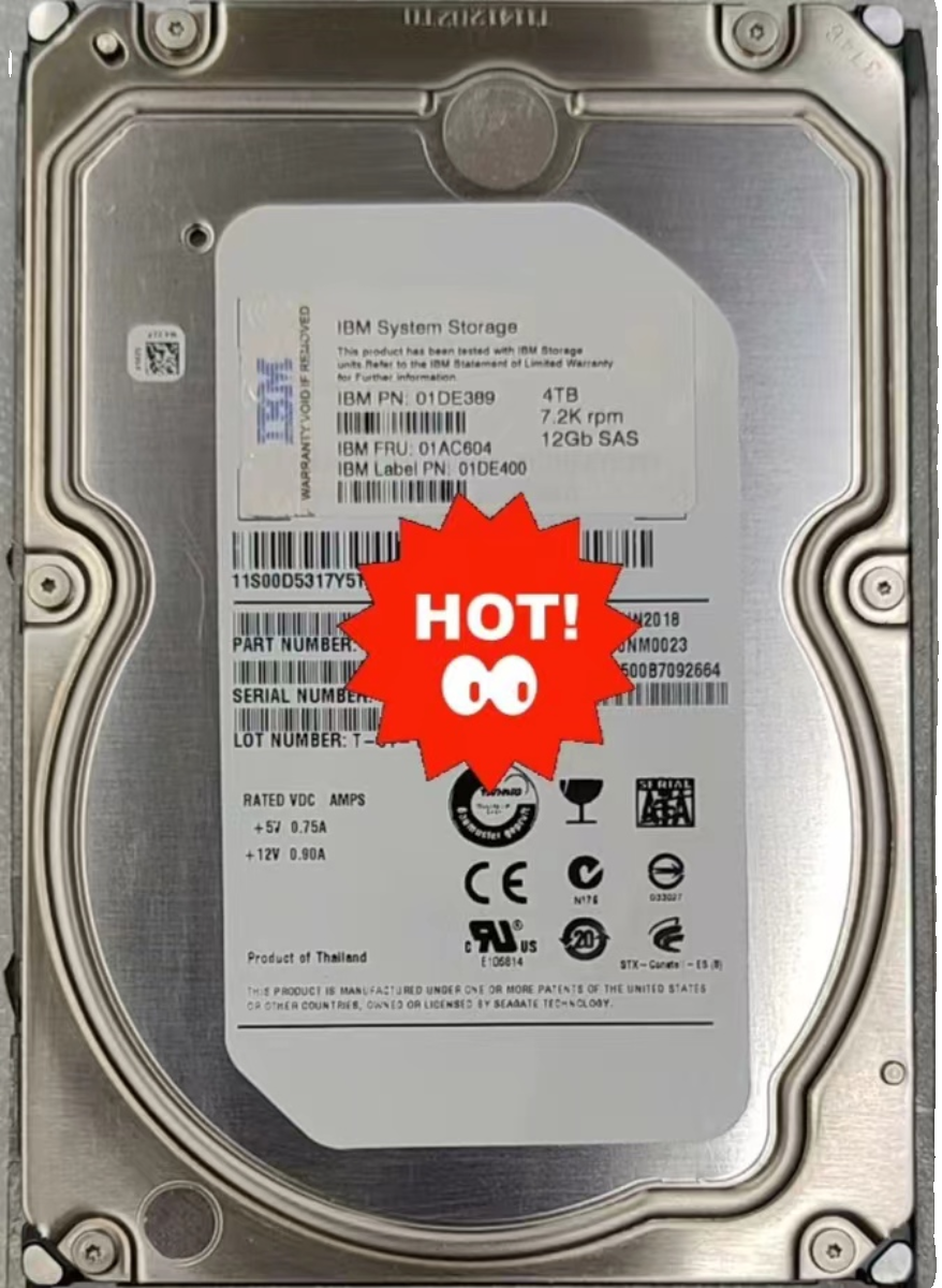 IBM 01AC604 01EJ065 01EJ067 4T 3.5 SAS V5000 Gen2 V5030 Hard Disk Servicer Server repair parts