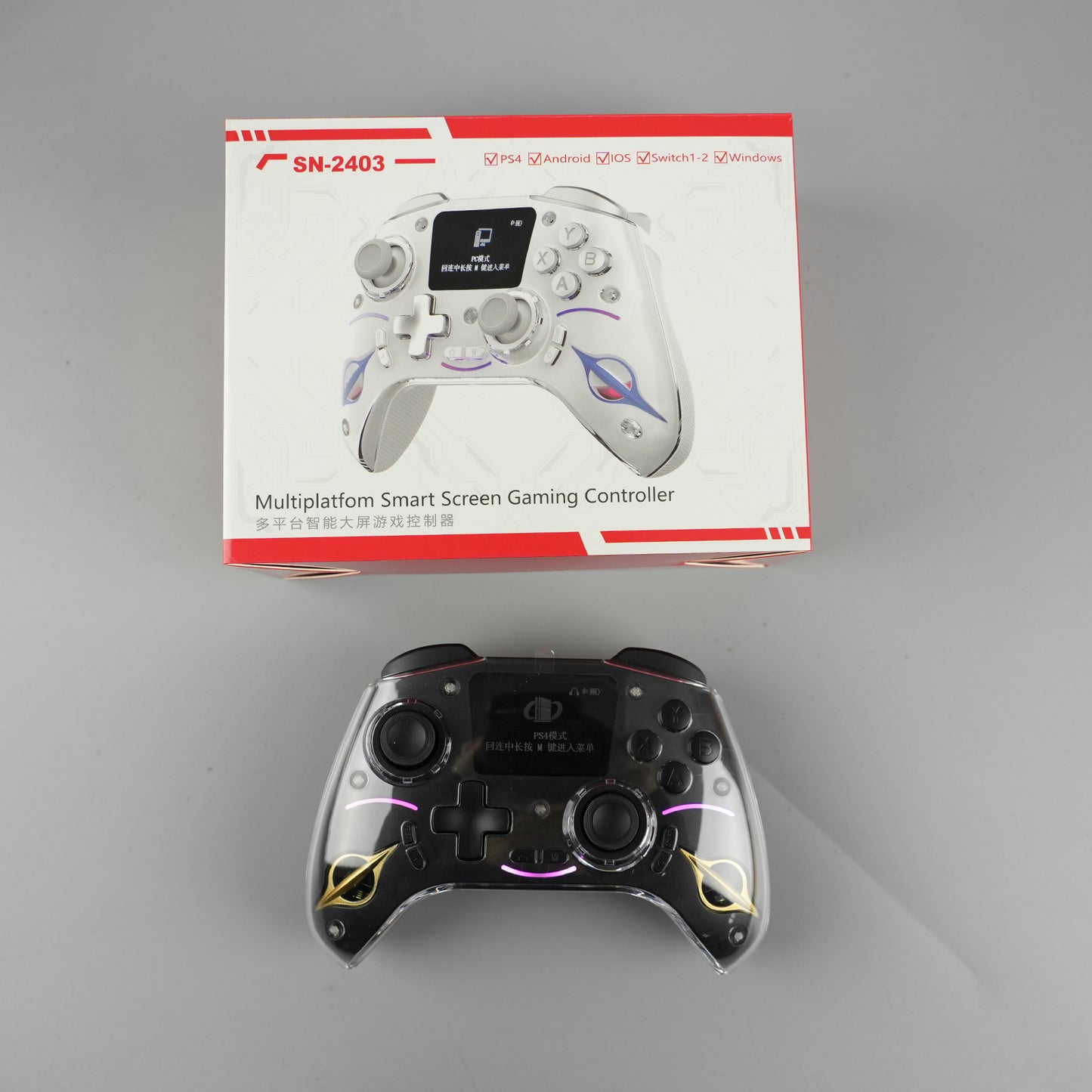 Gamepad for Nintendo Switch PS4 IOS PC Controller Hall joystick with LCD screen