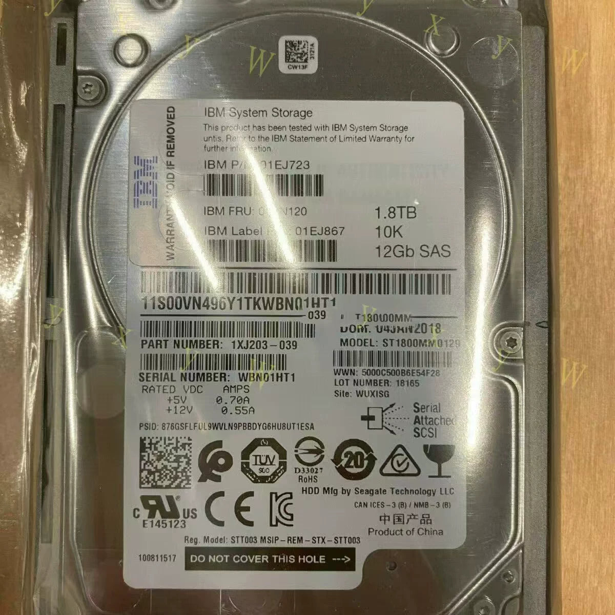 IBM 01NN120 01EJ723 01EJ867 1.8T SAS V3700V2 Storage Hard Disk Servicer Server repair parts