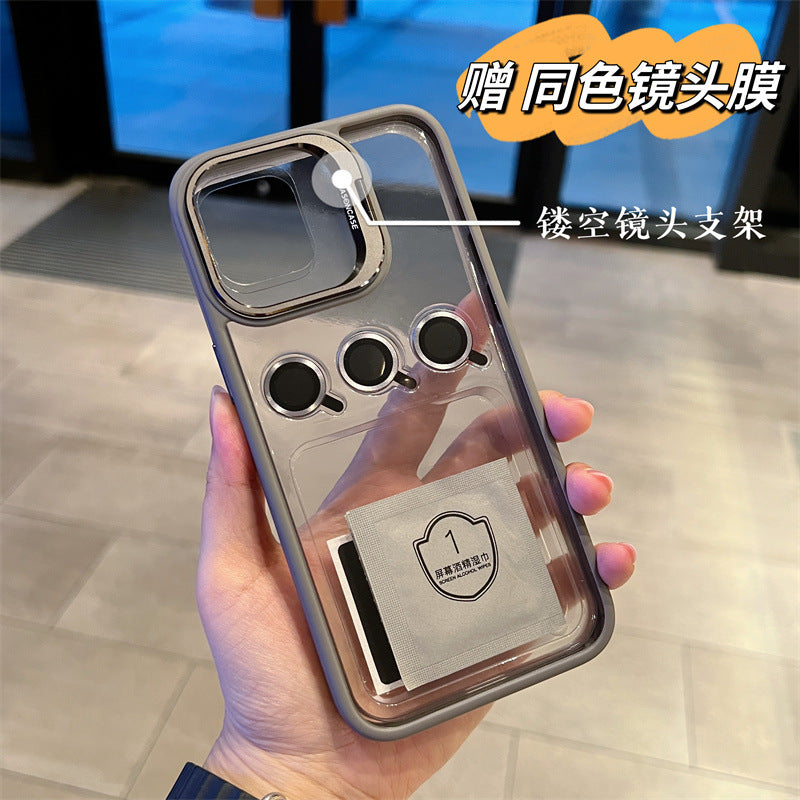 (Free shipping)For iPhone Superior summer orange Phone case transparent lens film Lens cap bracket for free