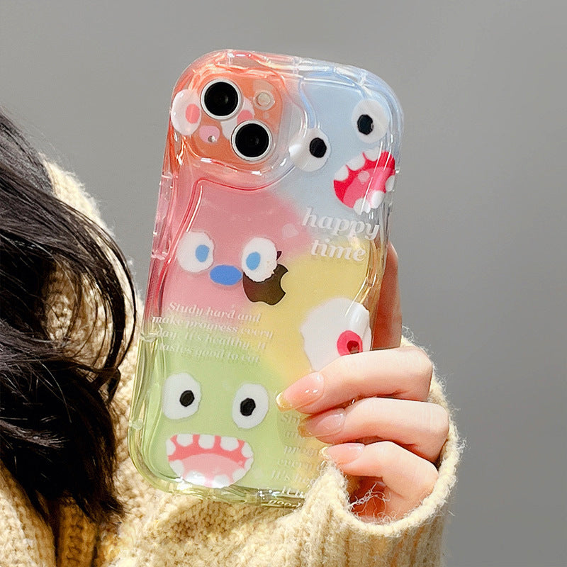 Accessories Color monster with bracket for Apple 14promax mobile phone case New fun cartoon cute iPhone14