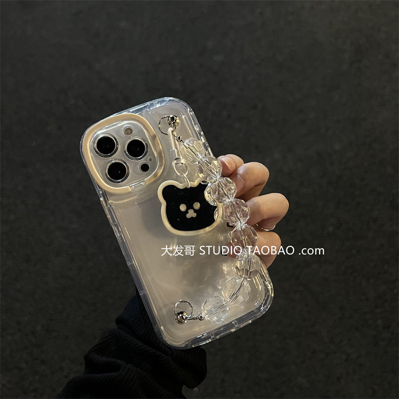 Accessories (Shipping fee not included) Cute transparent bear mirror 11 for Apple 14Promax mobile phone case 12 female 13pro Apple 13promax