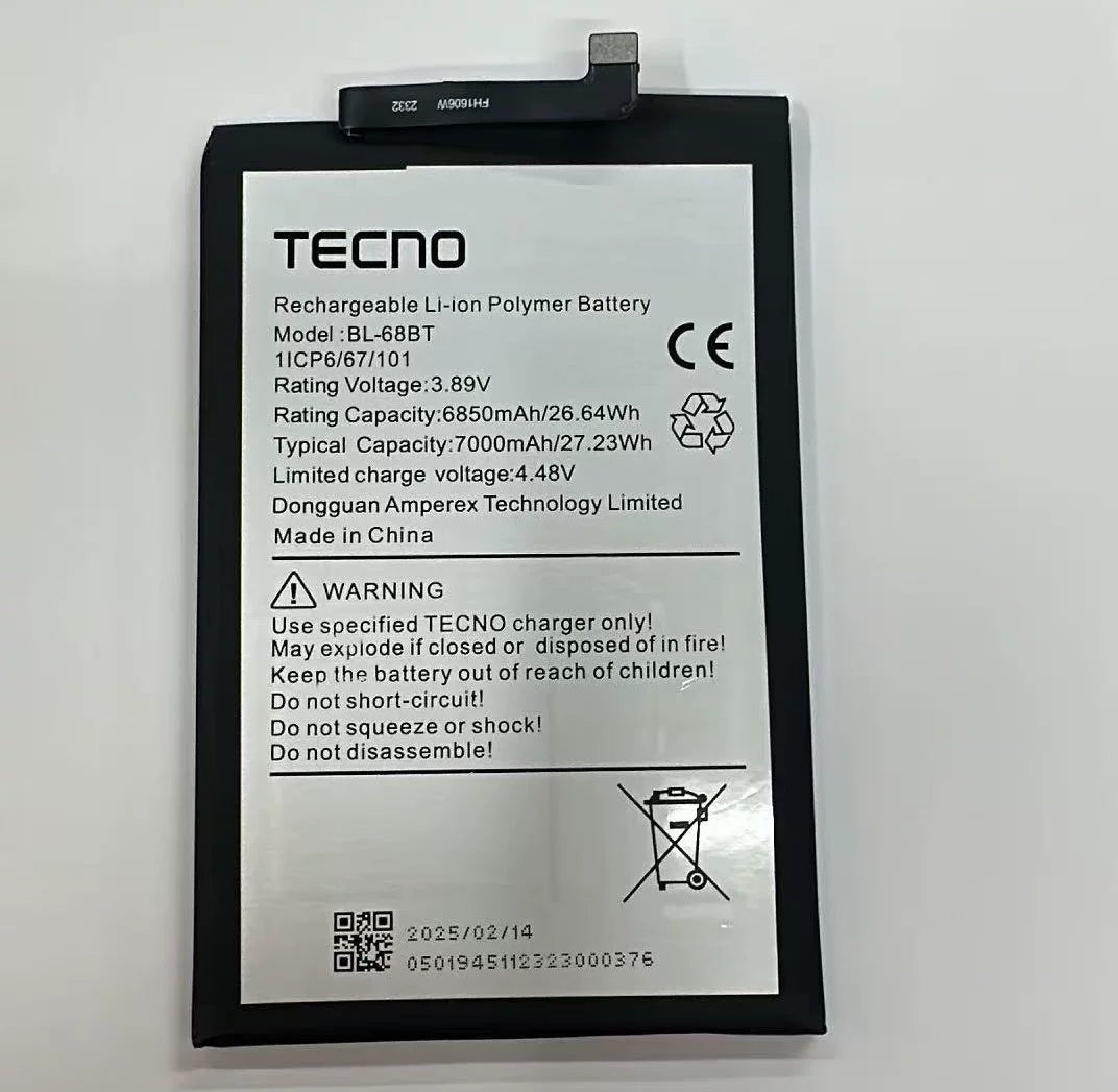 Suitable for Transsion/Tecno Pova Neo 2 BL-68BT mobile phone battery New large capacity 7000mAh Tecno phone repair parts