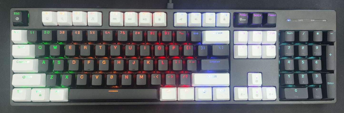 Wired real mechanical keyboard RGB blue axis 104 key game e-sports office game special one