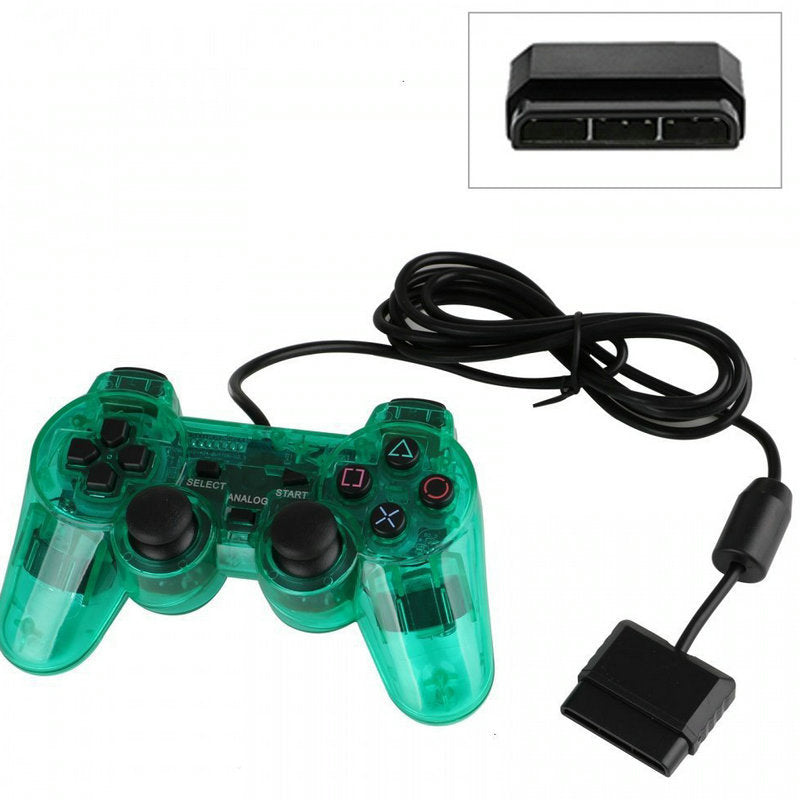 PS2 transparent wired gamepad USB computer with vibrating snowflake button p2 hand pc Android phone