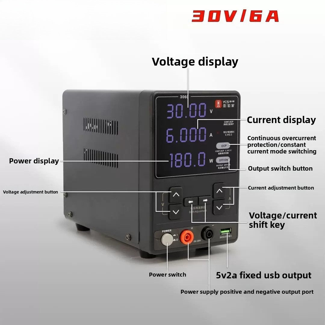 3060 regulated power supply 30V 6A180W high power mobile phone repair DC ammeter phone repair tools