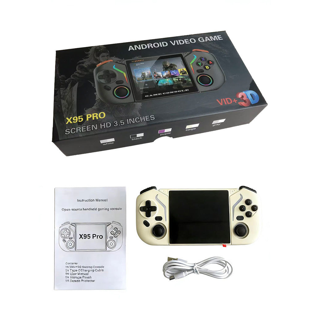 3.5" inch X95 PRO PSP HD wifi Android 9.0 dual system Retro Handheld Game Console 3000mAh type C rechargable 64GB/128GB Portable Gaming Device Game Player console