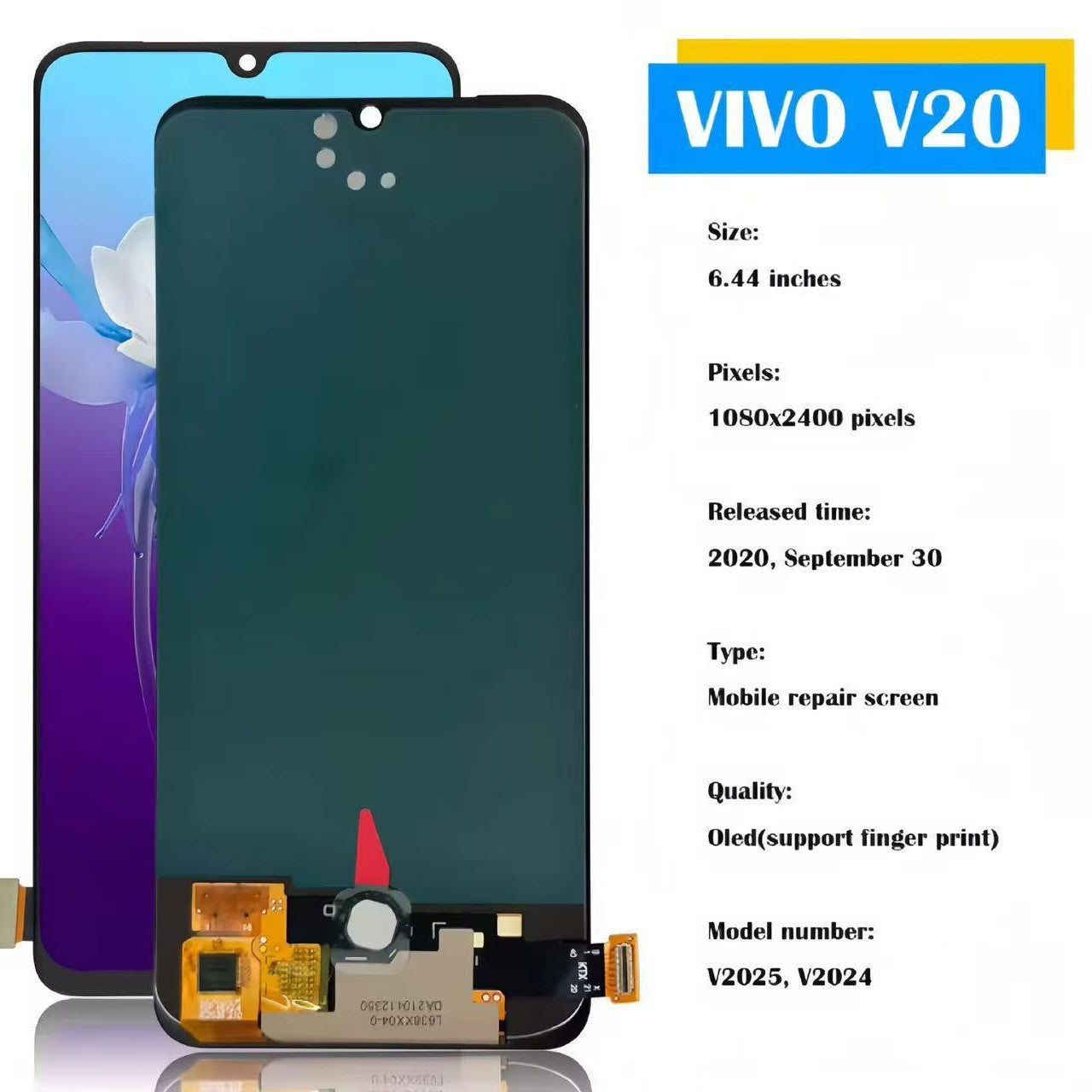 LCD touch screen assembly for Vivo V20 screen assembly V21E mobile phone LCD LCD V23E inside and outside integrated display OLED digitizer glass panel display
