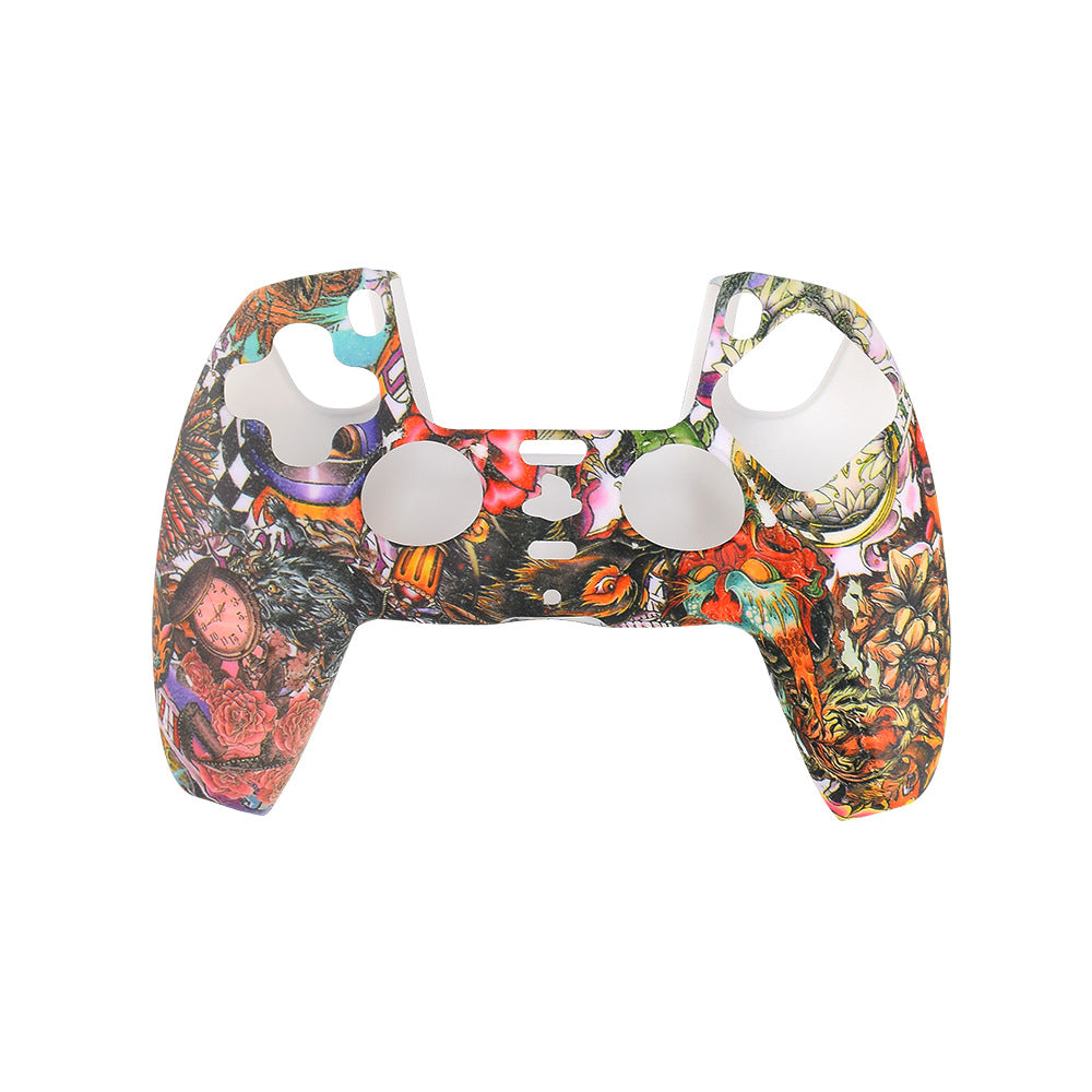 PS5 handle protective cover PS5 camouflage silicone cover water transfer process skin-friendly feel PS5 protective cover