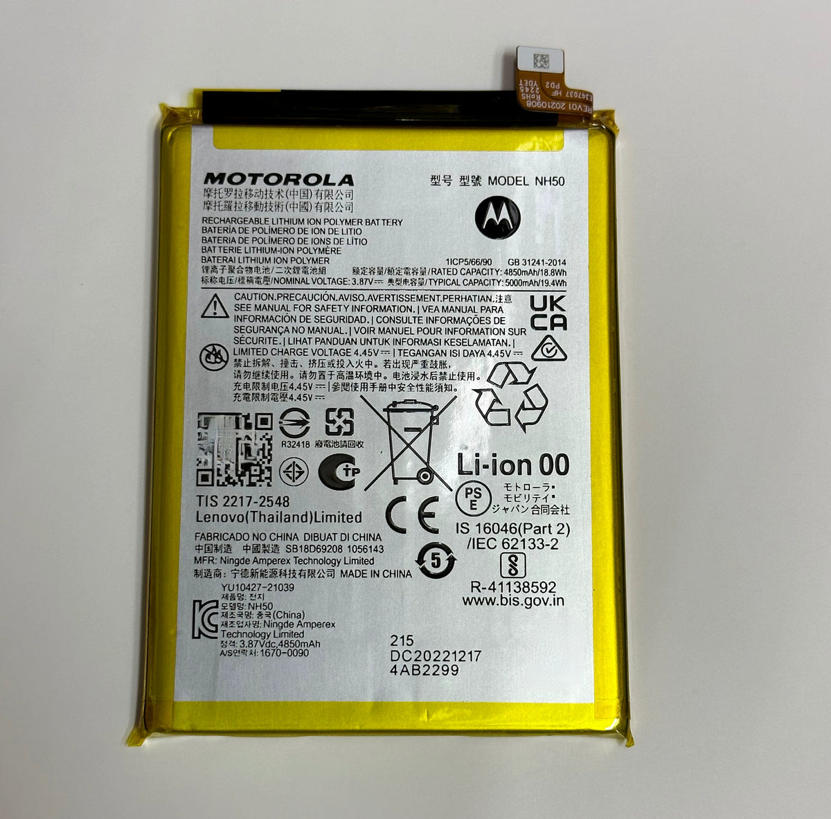Motorola G53 Mobile Phone Battery XT 2335-3 G22/XT 2231-22 NH50 Battery Original Large Capacity Motorola phone repair parts