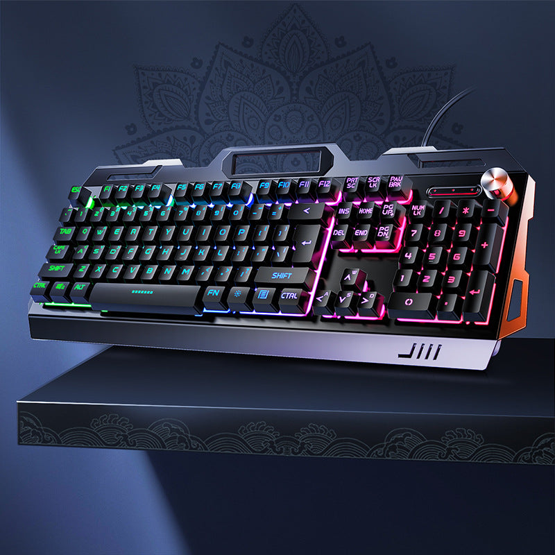 Silver Carving V2G5 Mechanical Feel Metal Keyboard Mouse Headset Three-piece Set USB Wired Gaming Computer Accessories