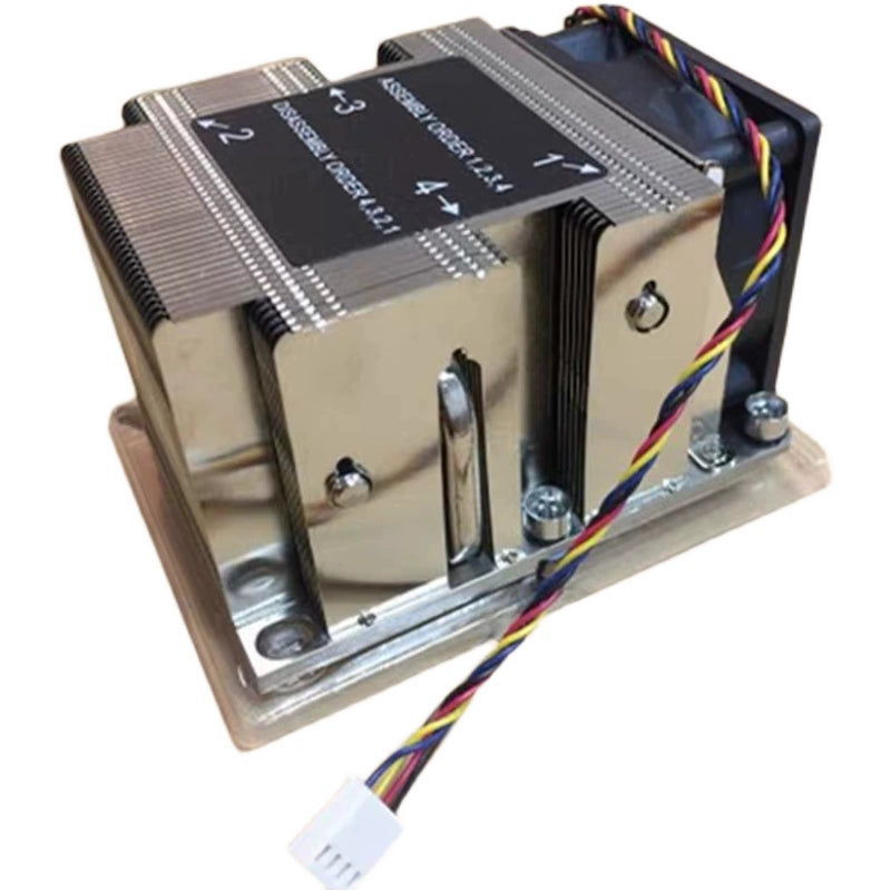 Servicer Leopard 2U LGA3647 Rectangle 4 Heat Pipes Server Fan CPU Radiator 4 Wire Speed Regulation