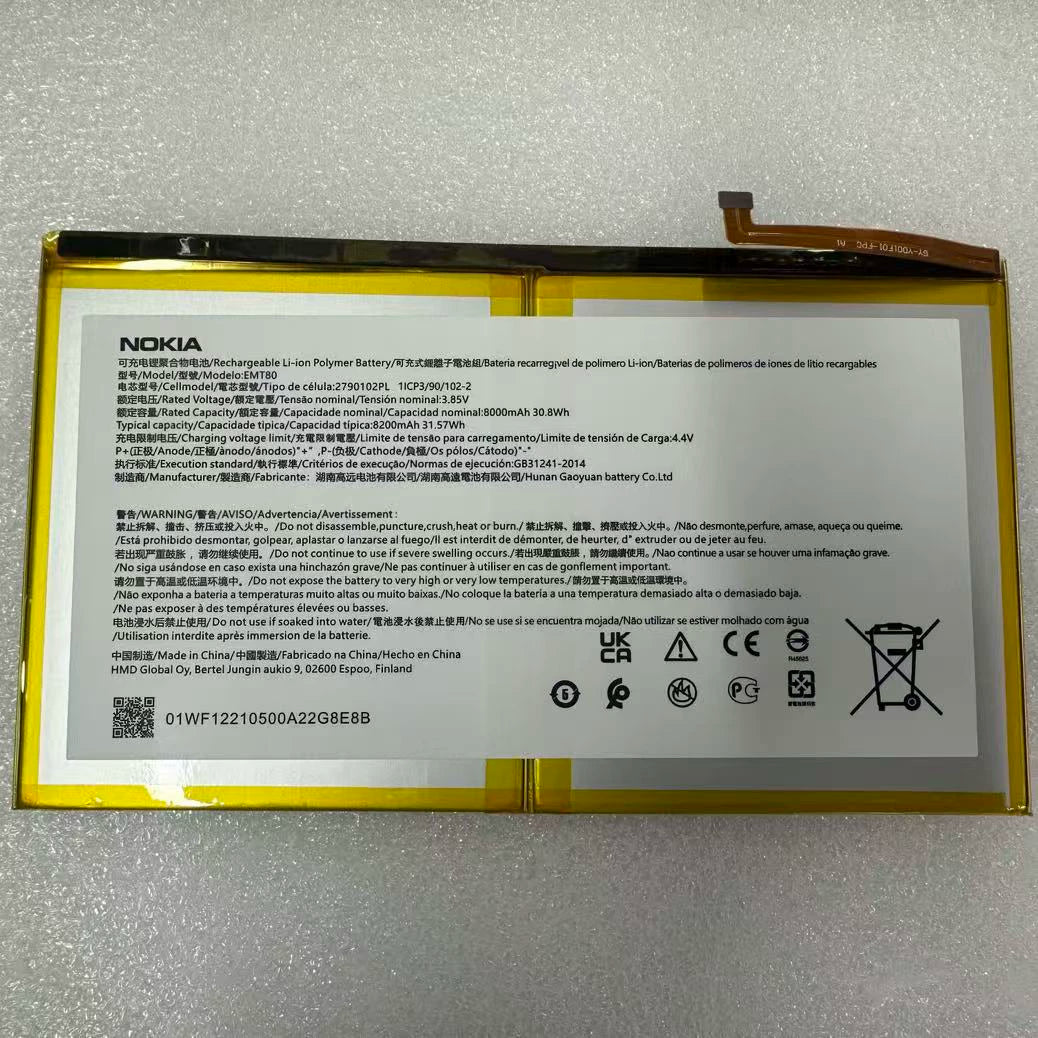 Nokia Nokia Pad T20 Tablet Battery WTT80 Built-in Electric Board EMT80 Battery Nokia phone repair parts