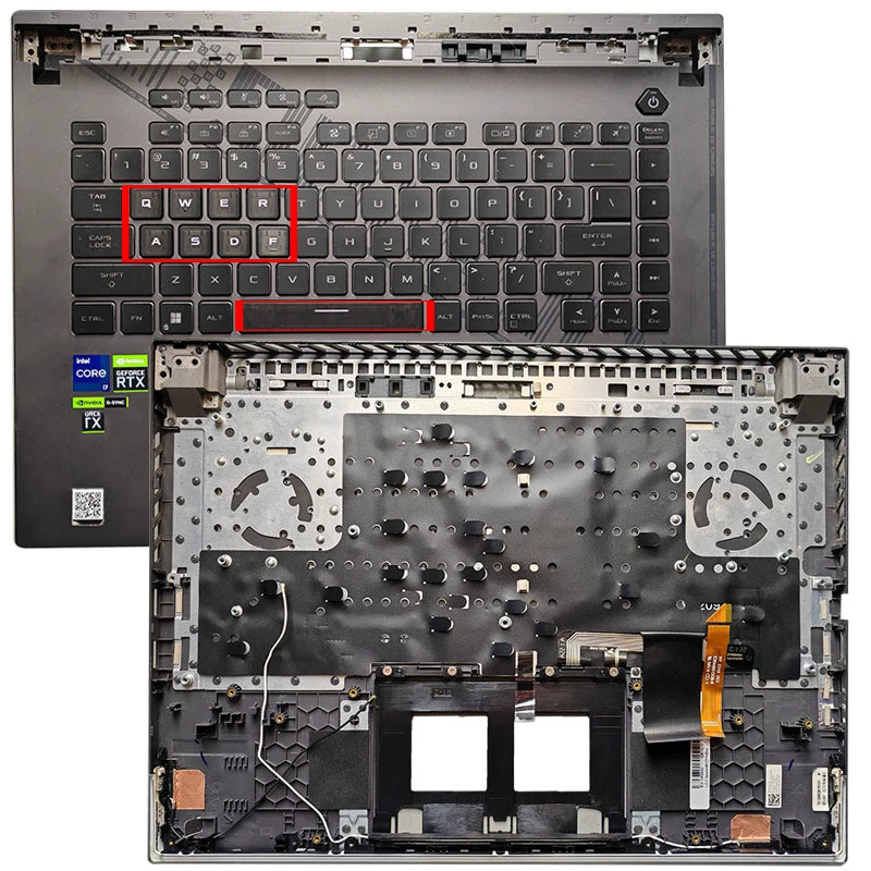 Upper top case keyboard assembly for ASUS ROG Strix G16 G614 G614JV-AS73 G614J G614P 2023 2024 year Palmrest keyboard assembly ASUS laptop repair parts