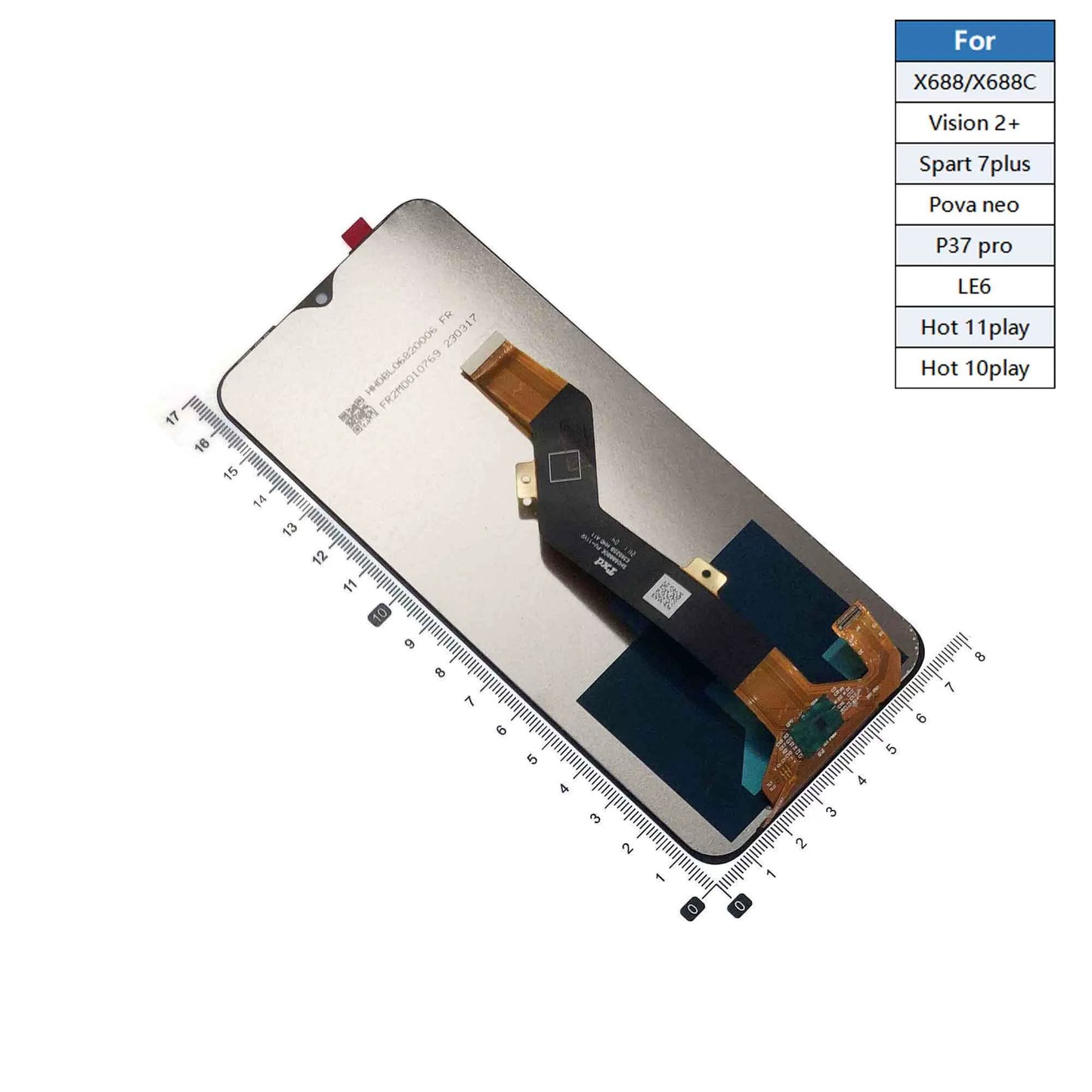 LCD Touch screen assembly for Tecno X650 KC8 KC2 X680 Hot 9Play X688 LE6
