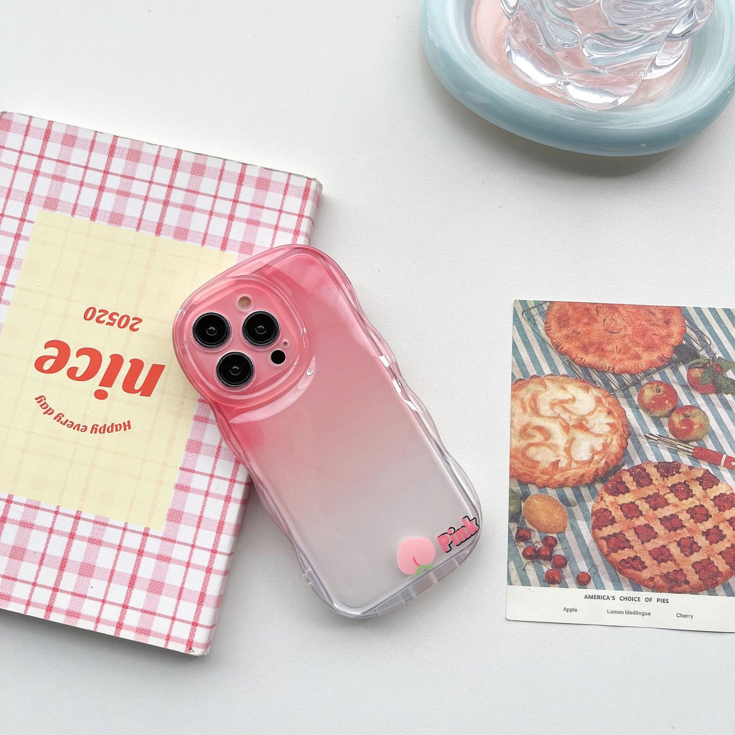 Accessories Japanese and Korean transparent airbag wave smudge English iPhone14promax mobile phone case Apple 13 Pro anti-drop 12