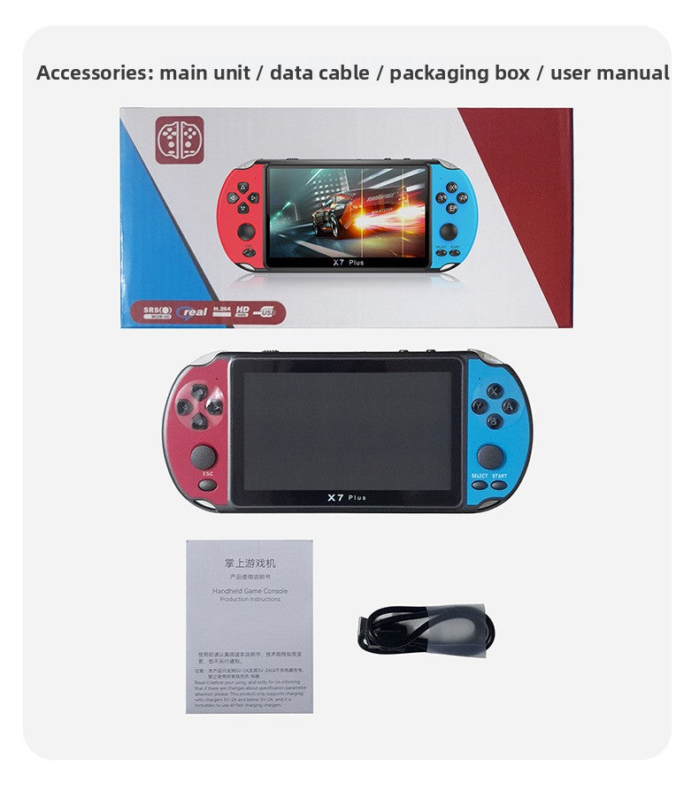 5.5" inch x7plus IPS HD Dual joystick 2000mAh rechargable gamepad games Handheld Game Player console retro nostalgic GBA handheld