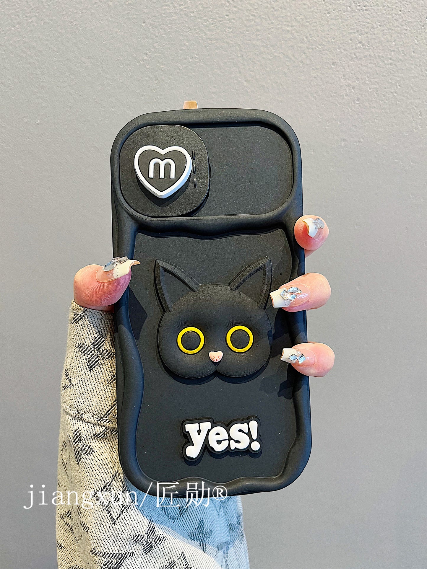 Accessories for Apple 15promax mobile phone case 13/14 fun and advanced sliding window cat 14promax new model