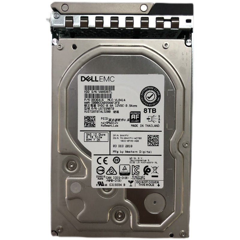DELL EMC 044YFV 8TB SAS 12G 7.2K HUS728T8TAL5200 44YFV Hard Drive
