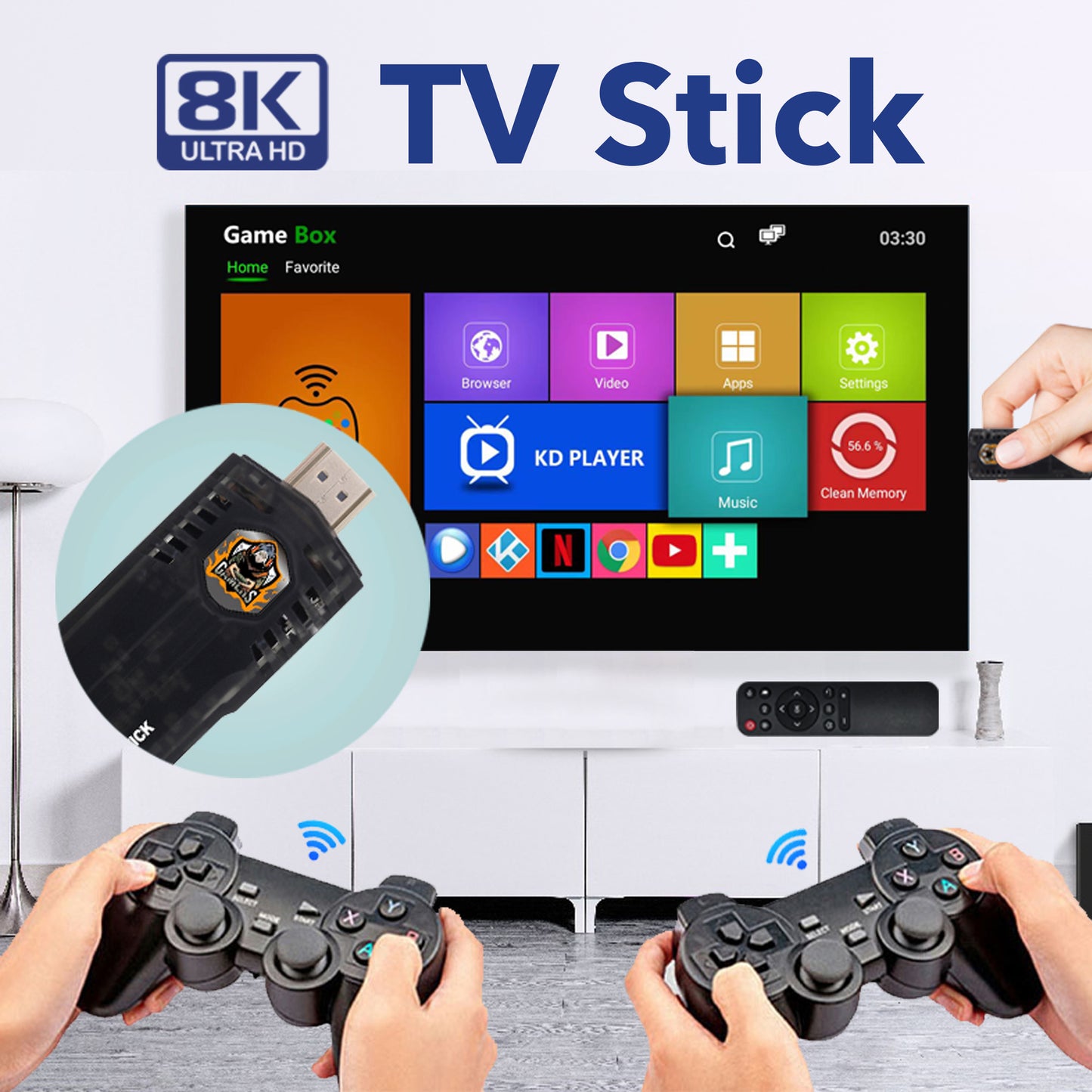 X8 dual system TV box + game two-in-one game stick 8K high definition TV game set-top box