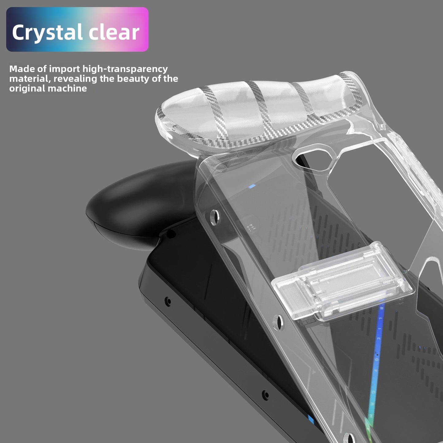 Suitable for ROG Xbox ally X handheld TPU transparent case with back bracket anti-skid and anti-drop protective cover