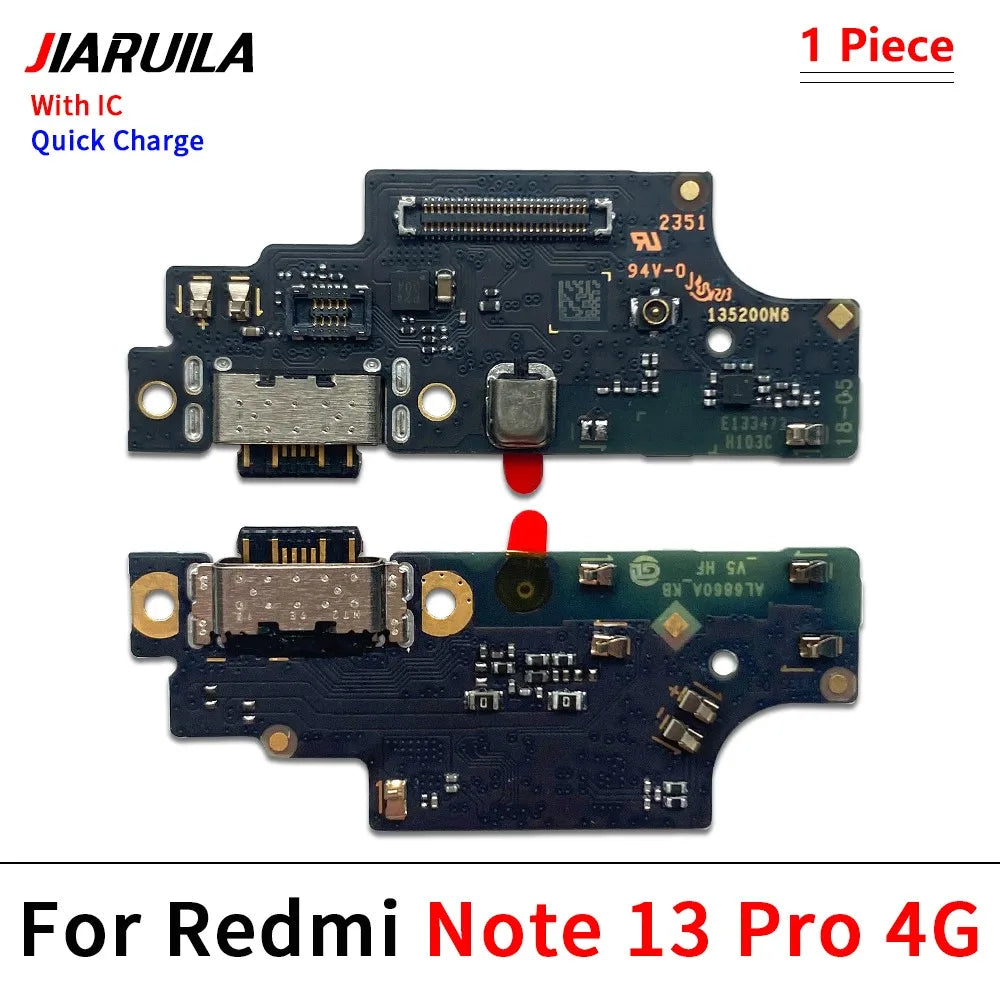 10Pcs, Dock Connector Micro USB Charger Charging Port Flex Cable Micro Board For Xiaomi Redmi Note 11 11E 12 13 Pro Plus 4G 5G Xiaomi Xiao mi phone repair parts