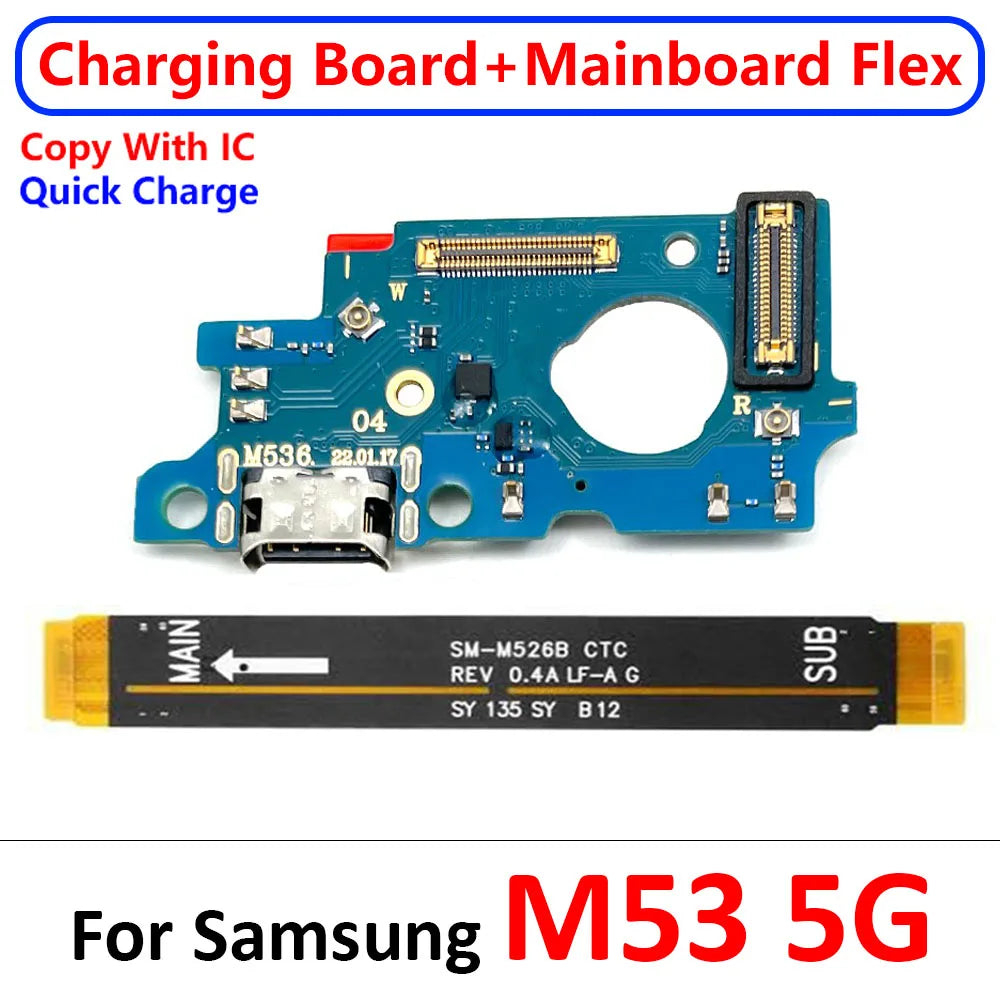 For Samsung M22 M31S M32 M51 M52 M10 M20 M30 M30s M21 M62 M53 5G USB Charge Port Dock Connector Charging Main Board Flex Cable Samsung phone repair parts