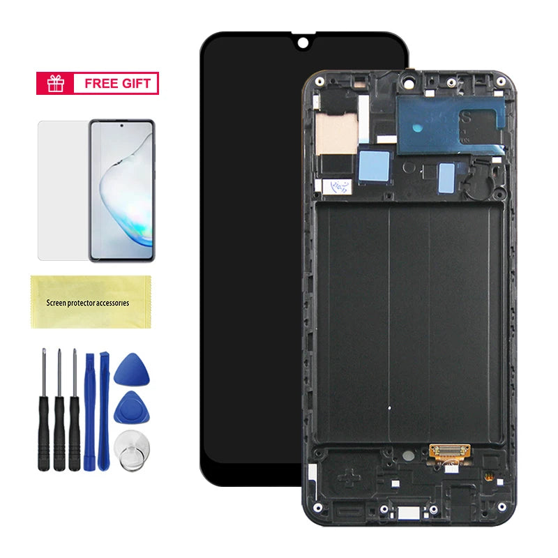 A30 Display Screen With Frame for Samsung Gaxlay A30 A305 A305F A305F/DS Lcd Display Touch Screen Digitizer Replacement Samsung phone repair parts