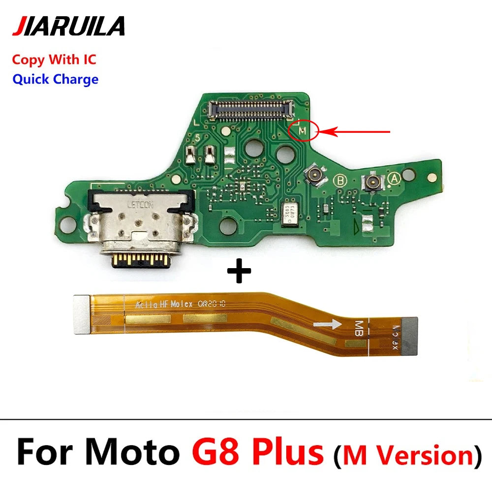 New USB Charging Port Dock Charger Connector Main Board Flex Cable For Motorola Moto G8 Play / G8 Plus M Version Motorola phone repair parts