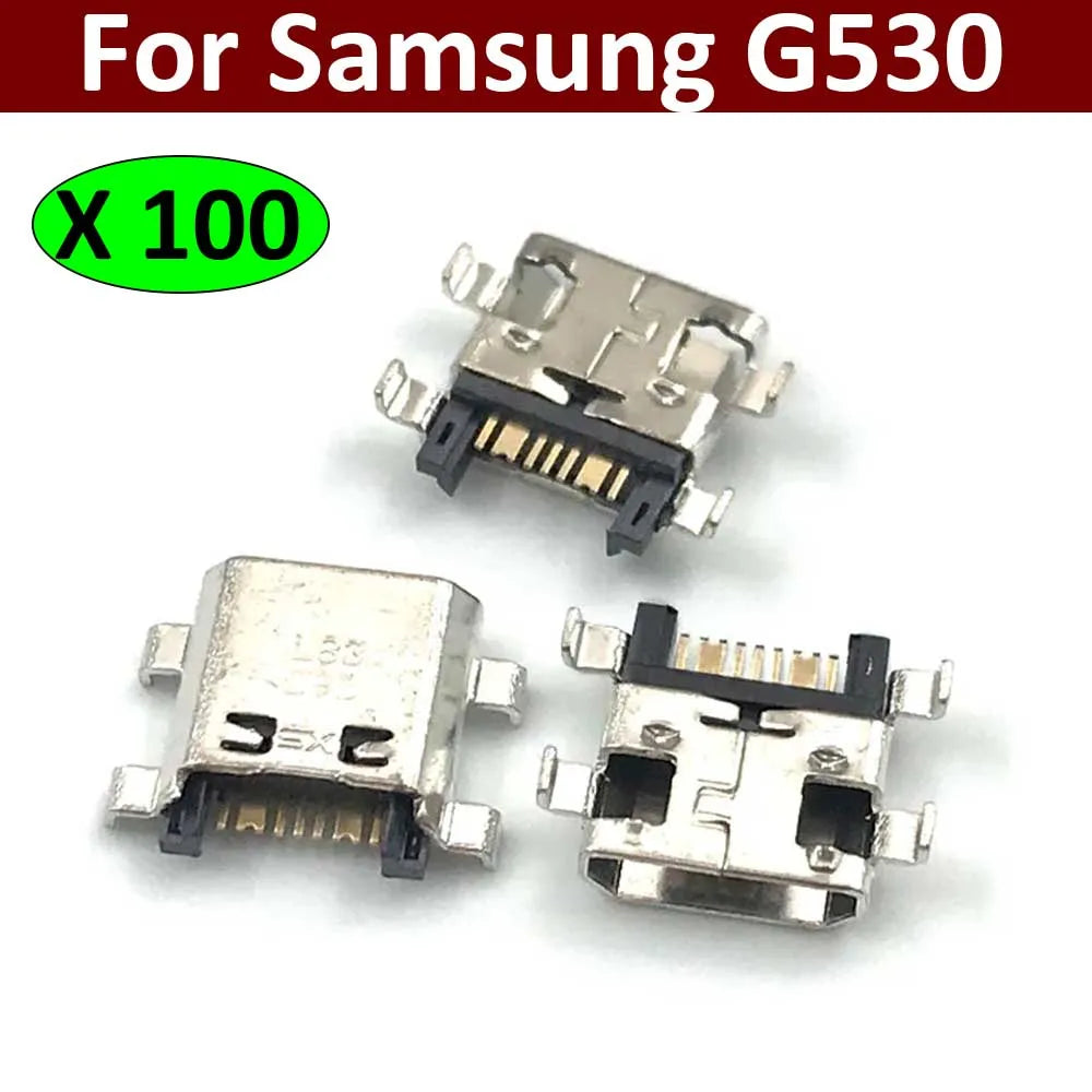 100Pcs/Lot, USB Charging Port Connector Charge Jack Socket Plug Dock For Samsung Grand Prime G530 USB Port Samsung phone repair parts