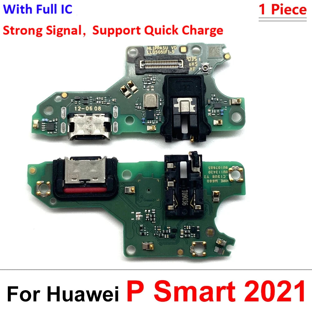 New For Huawei P Smart Plus 2018 2019 2021 USB Micro Charger Charging Port Dock Connector Microphone Board Flex Cable Huawei phone repair parts