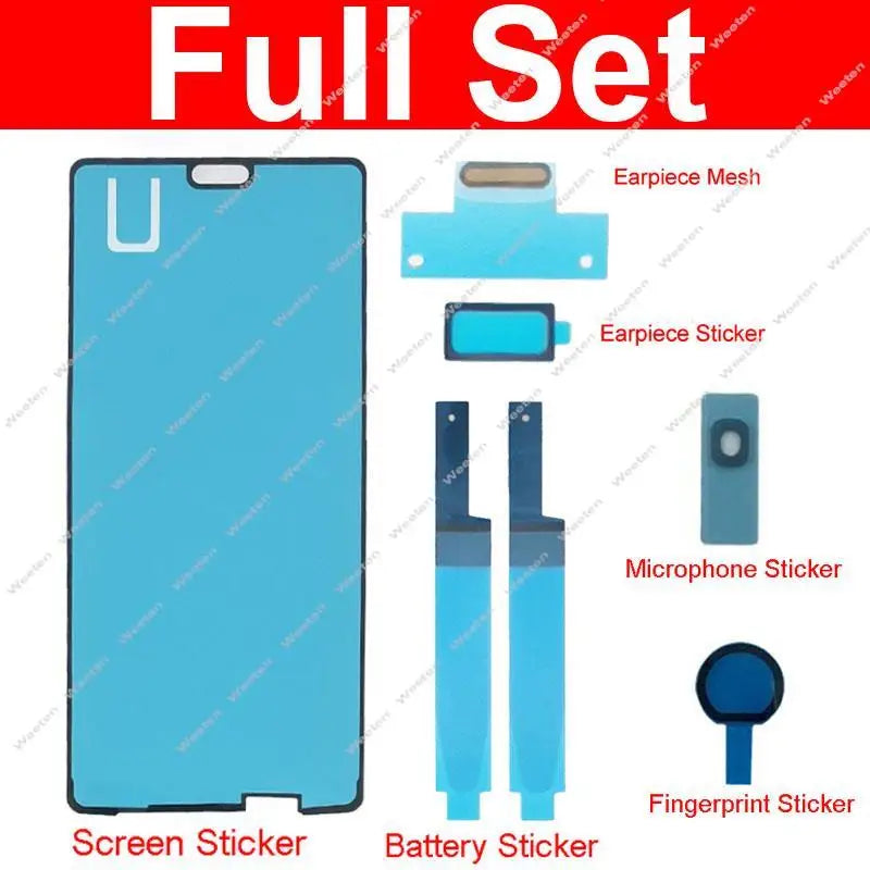 Full Set Adhesive For SONY Xperia XZ2 H8216 H8266 H8296 Front LCD Battery Sticker Mic Earpiece Fingerprint Adhesive Tape Glue Sony phone repair parts