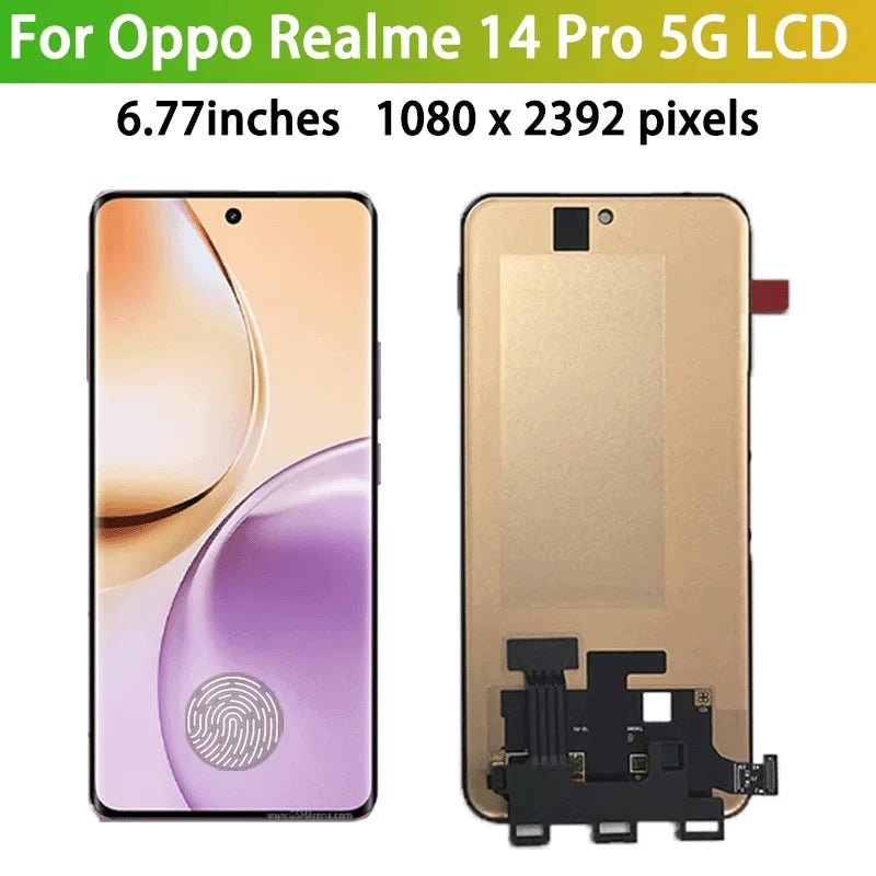 RMX5056 Premium Lcd For Oppo Realme 14 Pro 5G LCD Display Touch Screen Digitizer Panel Assembly With Frame Oppo phone repair parts