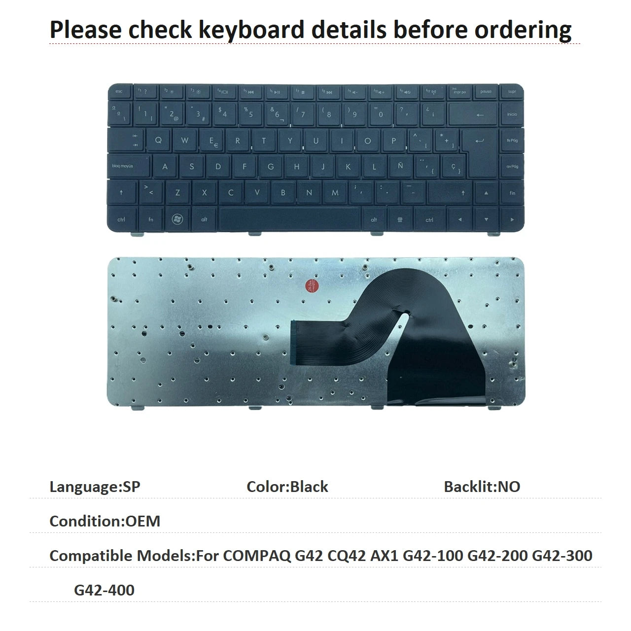 New US Russian Spanish Brazil Language Keyboard For HP COMPAQ G42 CQ42 AX1 G42-100 G42-200 G42-300 G42-400 HP laptop repair parts
