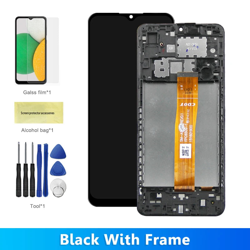 for Samsung M02 Screen Replacement, Samsung Galaxy M02 M022 M022F M022F/DS Lcd Display Digital Touch Screen Assembly with Frame Samsung phone repair parts