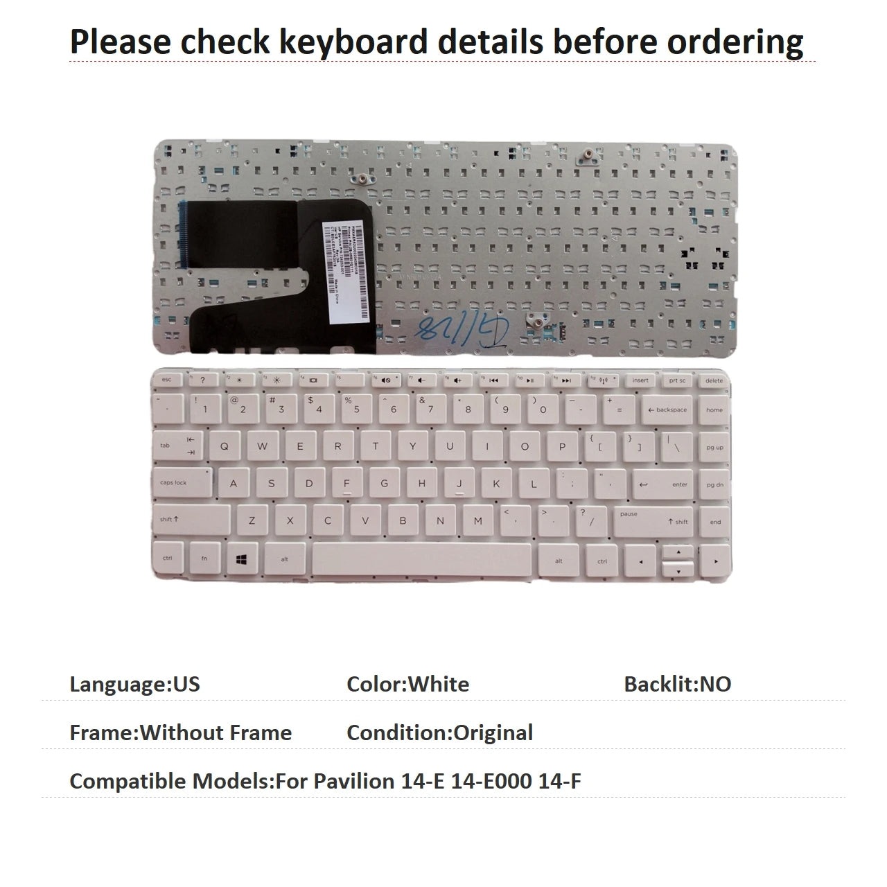 New US Language Keyboard For HP Pavilion 14-E 14-E000 14-F Notebook PC Replacement Keyboard HP laptop repair parts