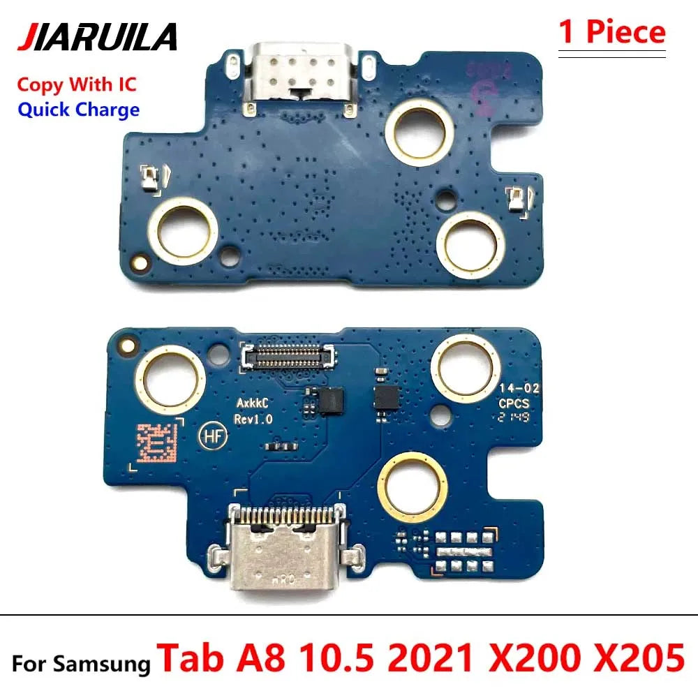 10Pcs USB Micro Charger Charging Port Dock Connector Microphone Board Flex Cable For Samsung Tab A8 10.5 2021 X200 X205 Samsung phone repair parts