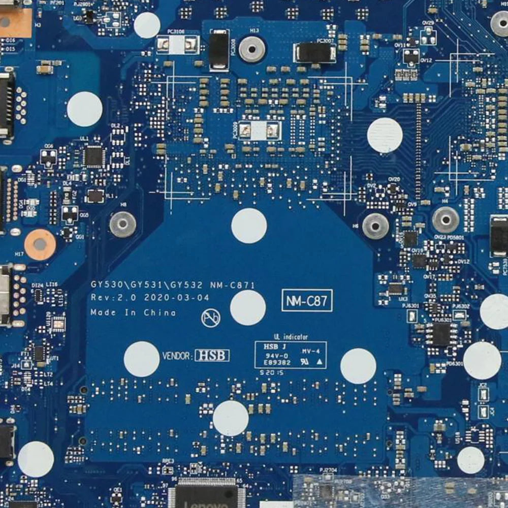 NM-C871 Laptop Motherboard For Lenovo IdeaPad Gaming 3-15IMH05/5-15IMH05 With CPU I5-10300H I7-10750H GPU GTX1650/GTX1650Ti 4G Lenovo laptop repair parts