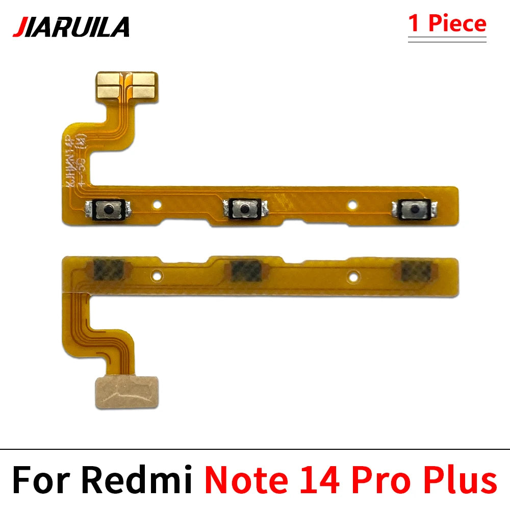 10Pcs, Power Switch On Off Button Volume control Key Button Flex Cable For Xiaomi Redmi Note 12 13 14 Pro Plus 4G 5G Xiaomi Xiao mi phone repair parts