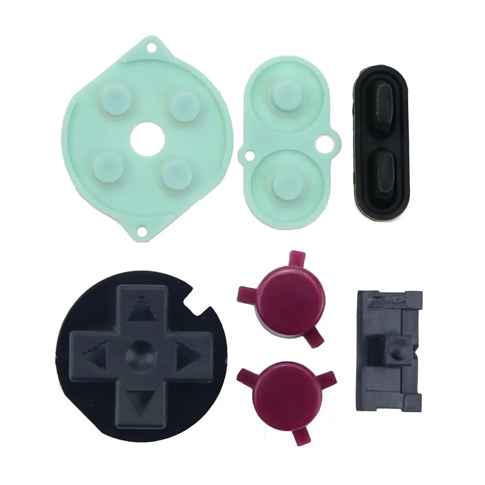 1Set For Gameboy Color GBC Silicone Rubber Conductive Button & Colorful Plastic D Pads A B Power ON OFF Buttons Keypads Game console repair parts