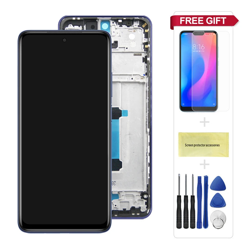 Mi 10T Lite 5G Screen With 10 Touch Points, for Xiaomi Mi 10T Lite 5G M2007J17G LCD Display Touch Screen with Frame Replacement Xiaomi phone repair parts