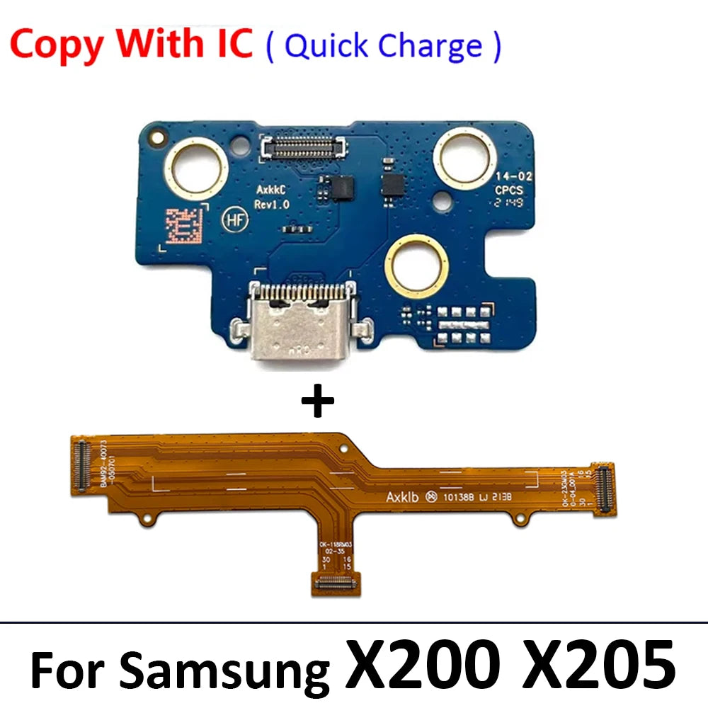 New For Samsung Tab A8 10.5 2021 X200 X205 Dock Connector Micro USB Charger Charging Port Microphone Main LCD Board Flex Cable Samsung phone repair parts