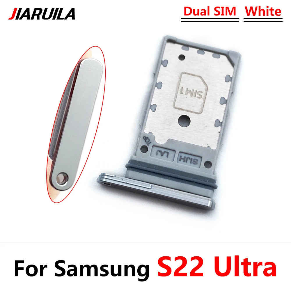10Pcs/Lot, Micro Nano Dual SIM Card Holder Tray Slot Holder Adapter Socket For Samsung S22 / S22 Plus / S22 Ultra Samsung phone repair parts