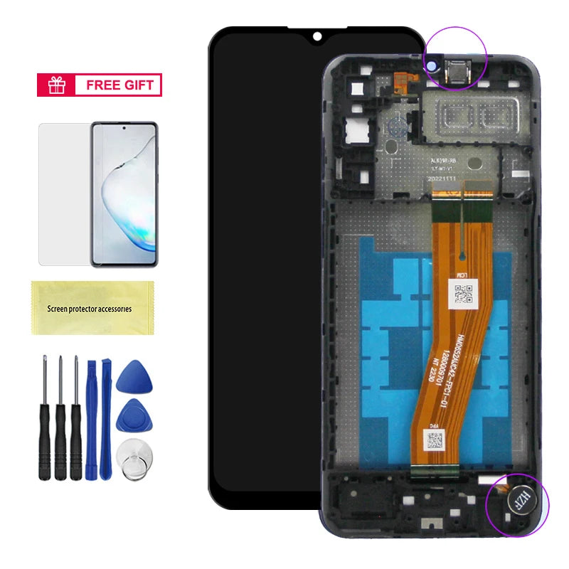 Screen Replacement for Samsung Galaxy A04e Lcd Display Touch Screen with Frame Assembly for Samsung Galaxy A04e A042F A042F/DS Samsung phone repair parts