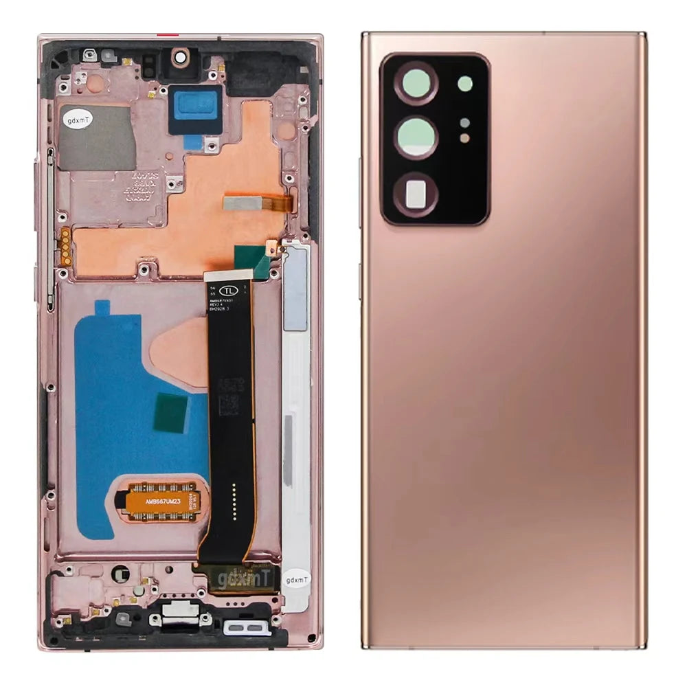Note 20 Ultra Display Screen Assembly for Samsung Galaxy Note20 Ultra 5G N985F N986B Lcd Display Digital Touch Screen with Frame Samsung phone repair parts