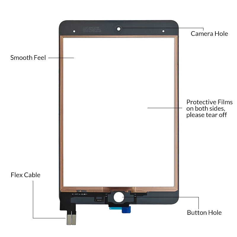 1Pcs Touchscreen Orginal For iPad Mini5 Touch Screen A2126 A2124 A2133 A2125 Front Glass Digitizer Panel Replacement With Oca iPad repair parts